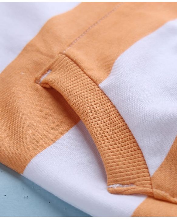 Babyhug 100% Cotton Knit Full Sleeves Sweatshirt with Soccer Ball Print - Orange