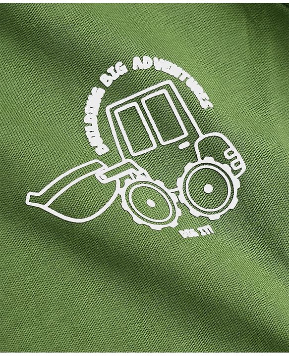 Babyhug 100% Cotton Heavy Gauge Terry Knit Sweatshirt with Full Sleeves & Tractor Print - Green