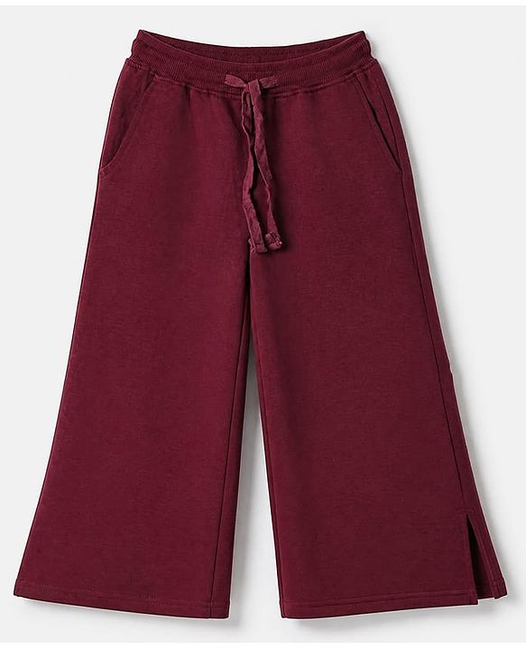 Pine Kids Looper Knit Full Sleeves Winter Wear Suit With Text Print - Wine