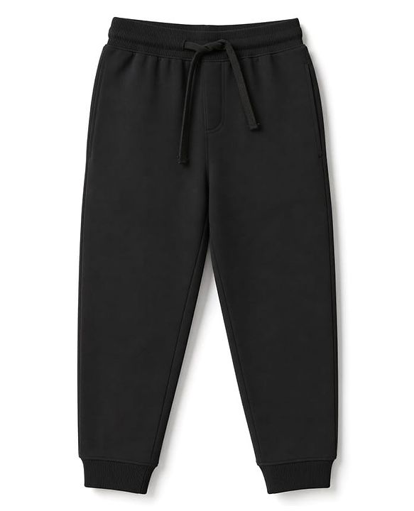 Pine Kids Cotton Knit Half Sleeves T-Shirt & Joggers Set With Text Print - Black
