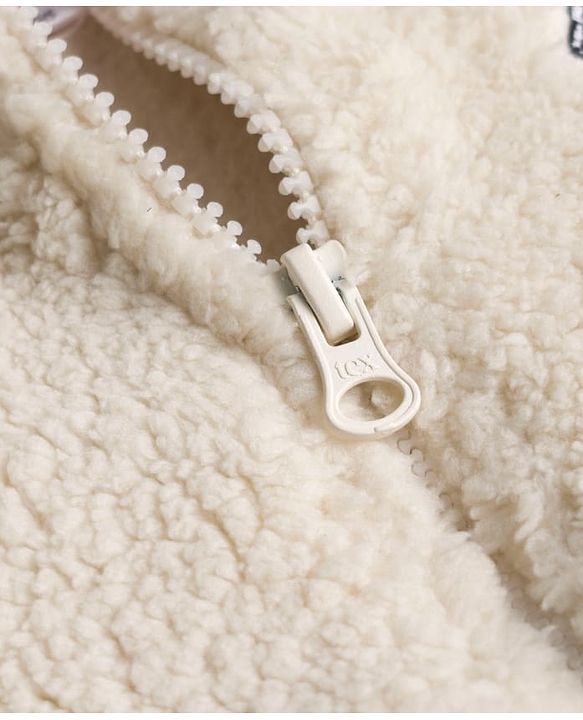 Babyhug Disney 100% Cotton Knit Fur Jacket with Full Sleeves and Mickey Mouse Embroidery in White