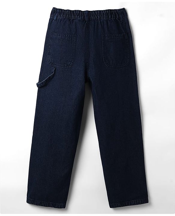 Pine Kids Denim Woven Full Length Washed Jeans - Navy Blue