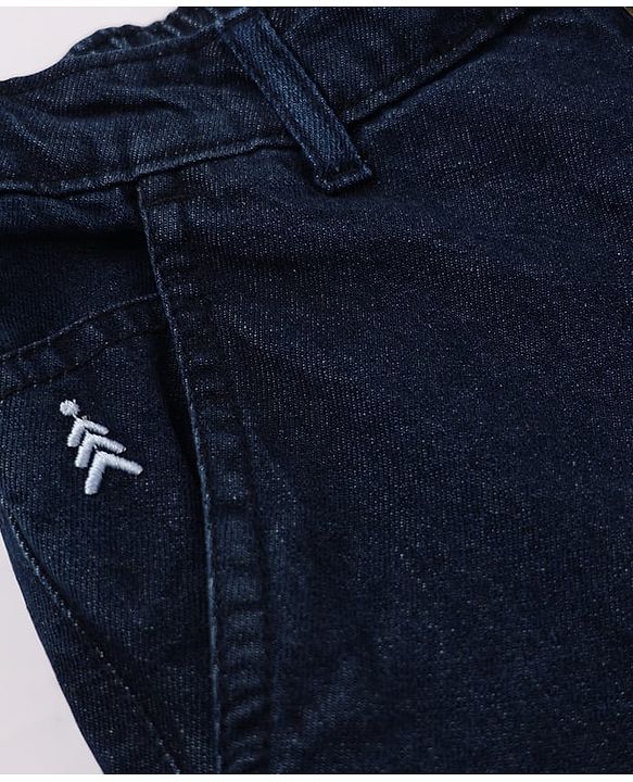 Pine Kids Denim Woven Full Length Washed Jeans - Navy Blue