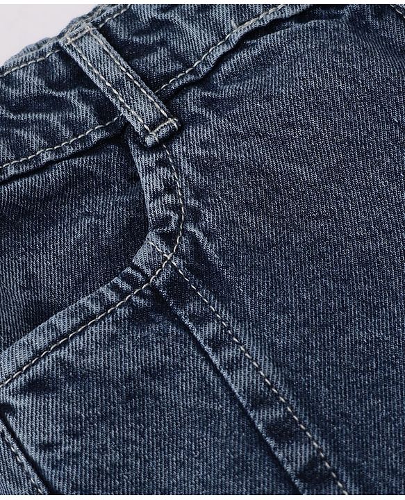 Pine Kids Denim Woven Full Length Washed Jeans - Navy Blue