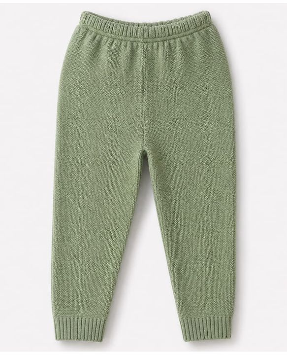 Babyhug Knit Full Sleeves Color Block Sweater Set - Green/White