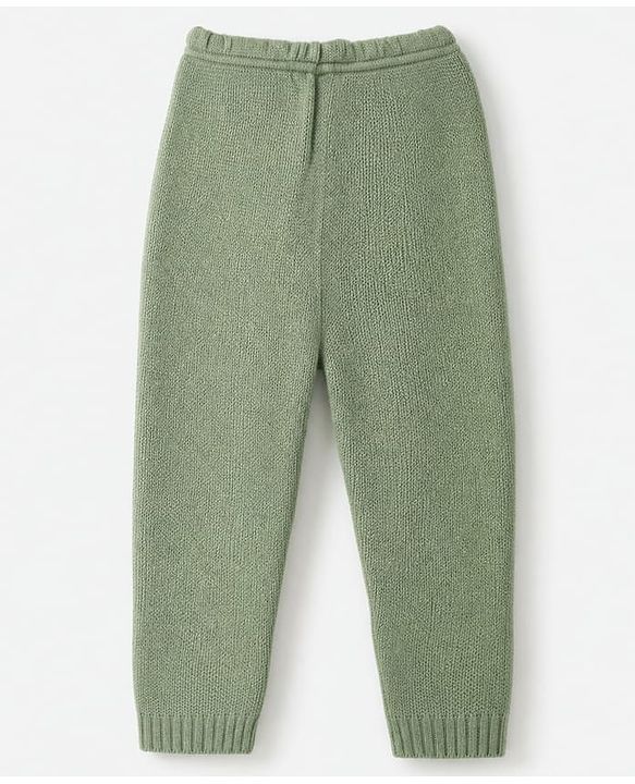 Babyhug Knit Full Sleeves Color Block Sweater Set - Green/White