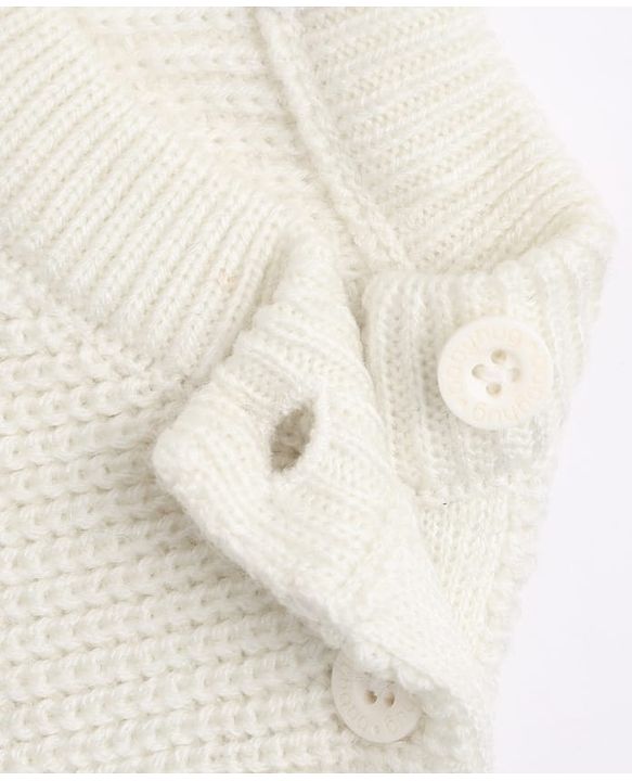 Babyhug Knit Full Sleeves Color Block Sweater Set - Green/White