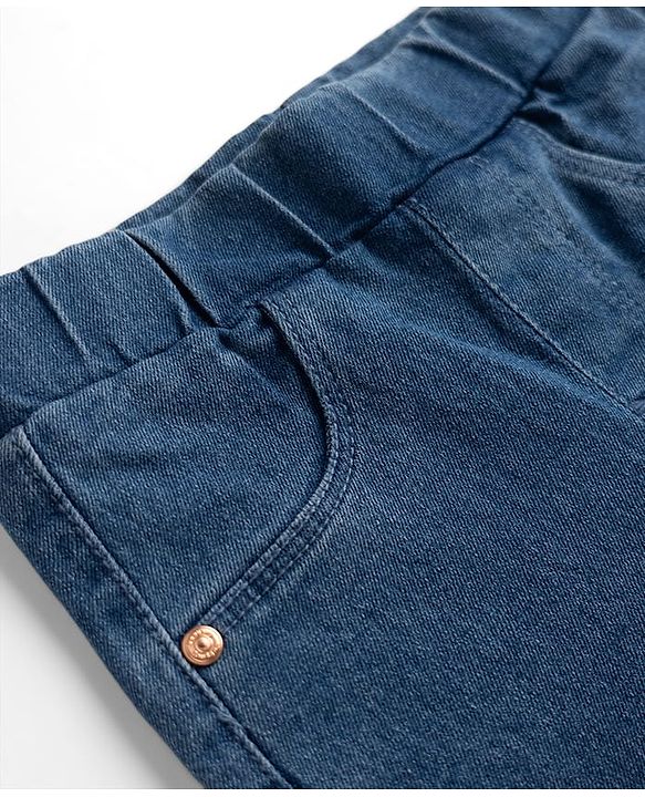 Babyhug Denim Full Length Jeggings with Stretch - Blue
