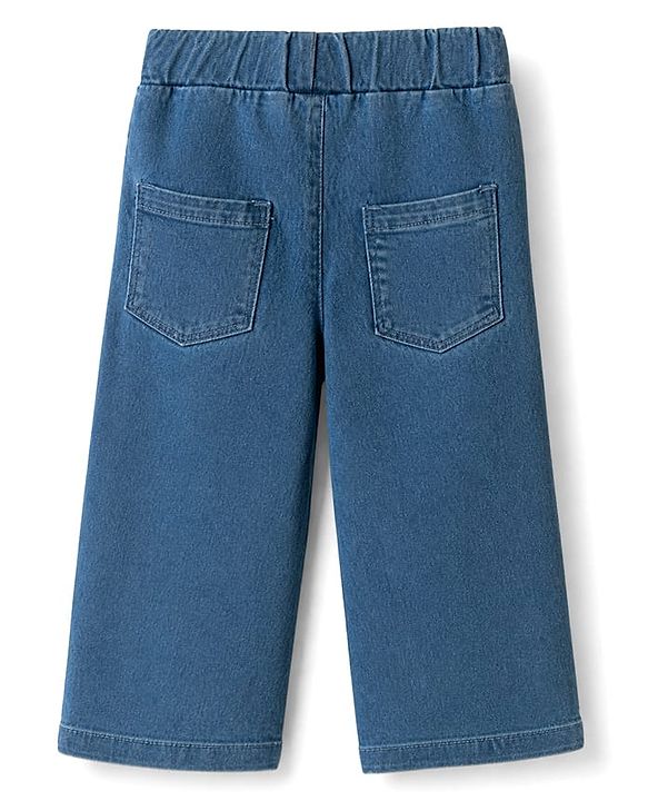 Babyhug Denim Full Length Jeggings with Stretch - Blue