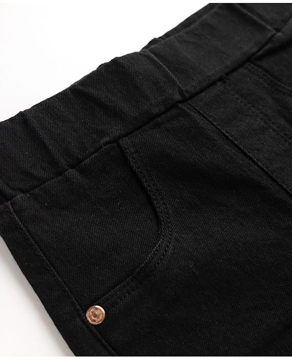 Babyhug Denim Full Length Jeggings with Stretch - Blue