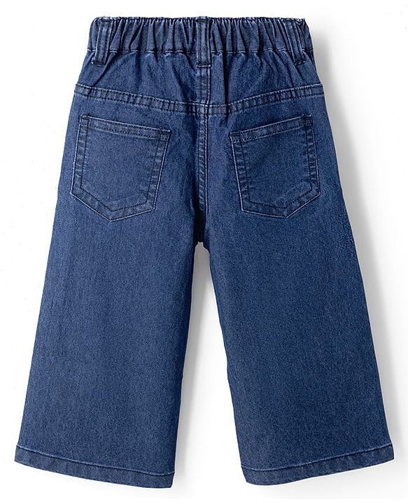 Babyhug Cotton Mix Denim Full Length Washed Jeans With Stretch -Dark Blue