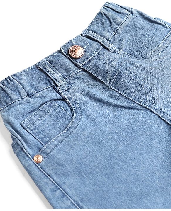 Babyhug Cotton Mix Denim Full Length Washed Jeans With Stretch -Dark Blue