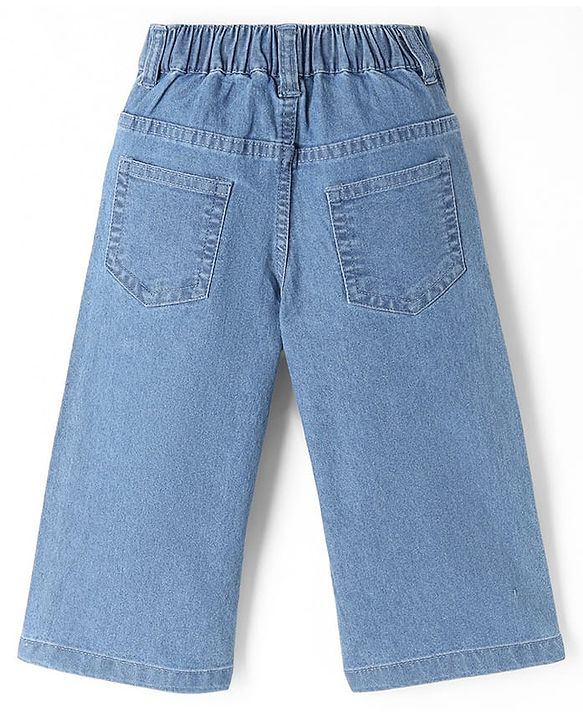 Babyhug Cotton Mix Denim Full Length Washed Jeans With Stretch -Dark Blue