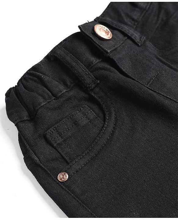 Babyhug Cotton Mix Denim Full Length Washed Jeans With Stretch -Dark Blue