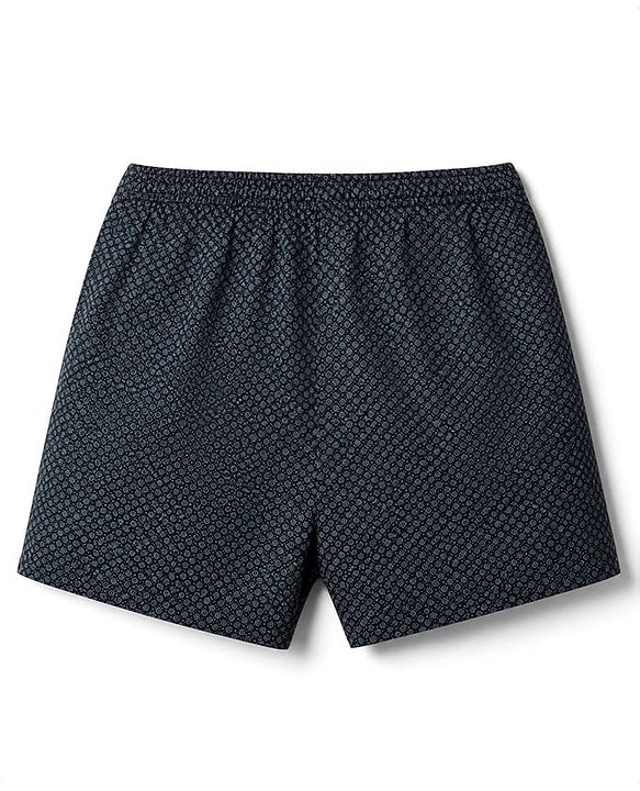 Pine Kids Cambric Woven Boxers With Polka Dot Floral Print Pack of 2 - Black Green