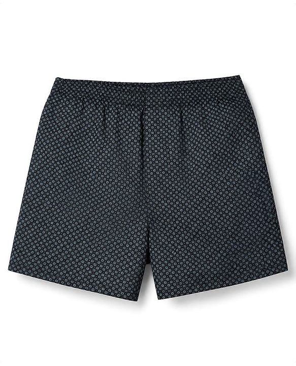 Pine Kids Cambric Woven Boxers With Polka Dot Floral Print Pack of 2 - Black Green