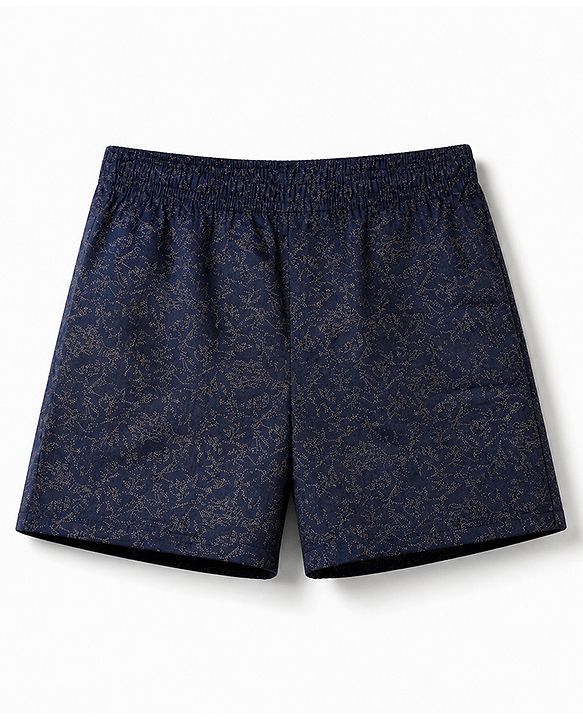 Pine Kids Cambric Woven Boxers With Polka Dot Print Pack of 2 - Navy Blue Black