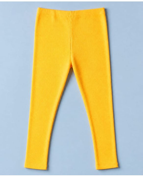 Babyhug 100% Cotton Single Jersey Knit Full Sleeves Top & Leggings with Floral Embroidery - White & Yellow