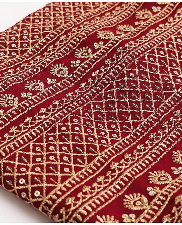 Pine Kids Georgette Woven Indo Western Sets With Floral Embroidery - Maroon