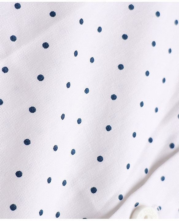 Babyhug 100% Cotton Woven Shirt with Half Sleeves and Polka Dots Print in White