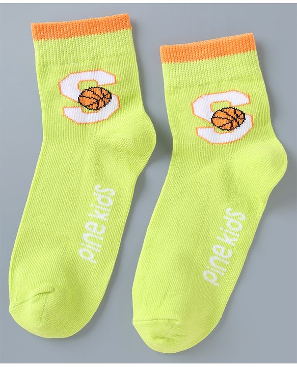 Pine Kids Cotton Mix Knit Ankle Length Socks With Brand Logo Print Set of 5 - Blue, White & Black