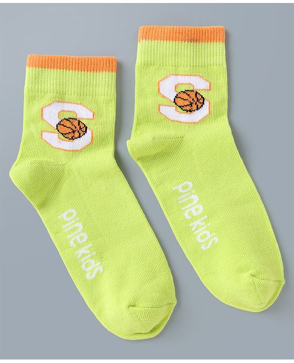 Pine Kids Cotton Mix Knit Ankle Length Socks With Brand Logo Print Set of 5 - Blue, White & Black