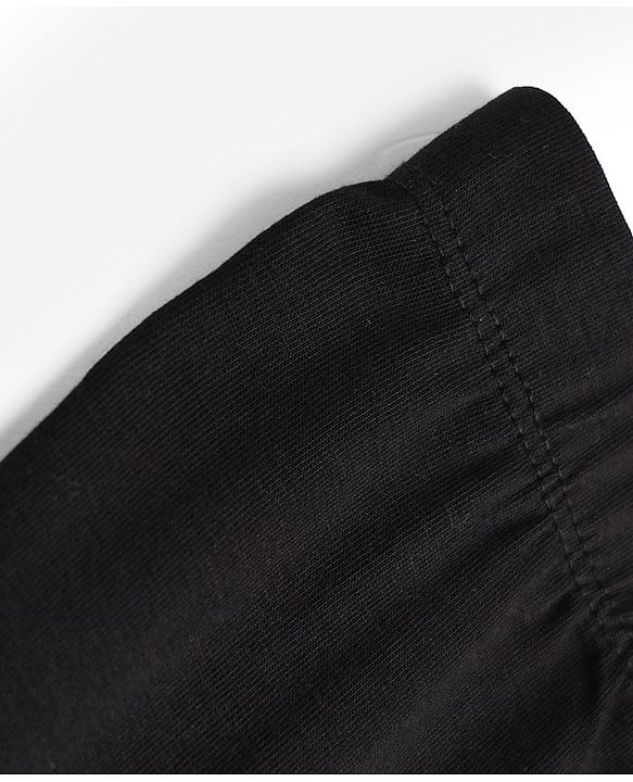 Babyhug Cotton Elastane Knit Full Length Solid Leggings - Black