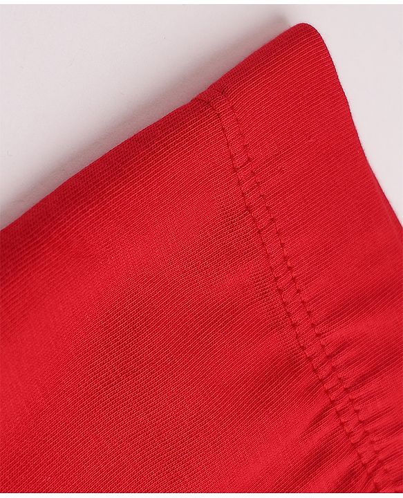 Babyhug Cotton Elastane Knit Full Length Solid Leggings - Red