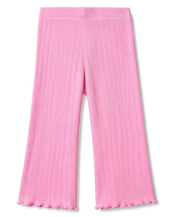 Babyhug Cotton Elastane Knit Full Length Solid Leggings - Pink