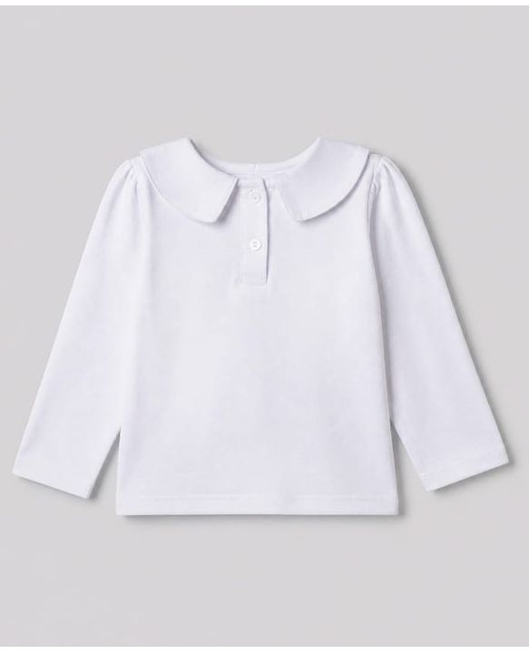 Babyhug Denim Woven Full Sleeves Frock with Inner Tee and Floral Embroidery - Blue