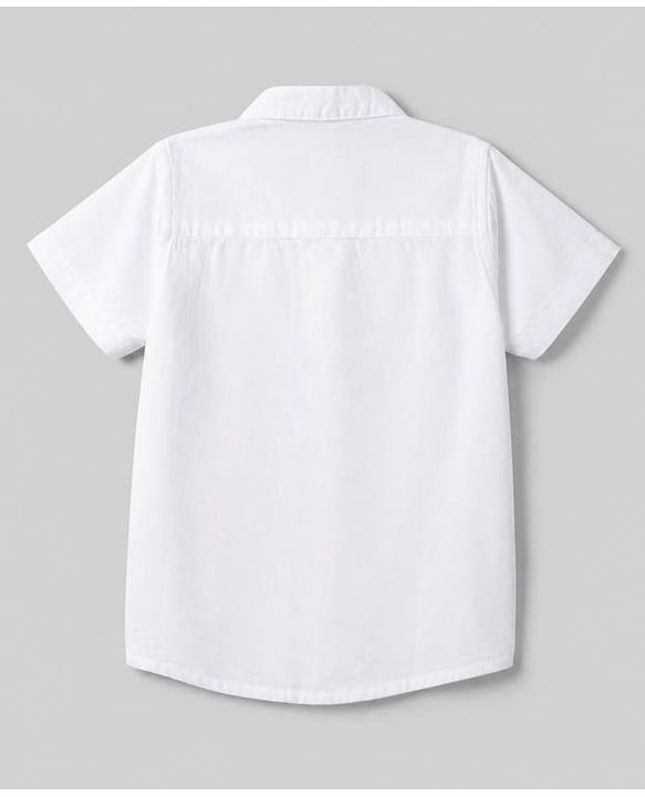 Babyhug Cotton Woven Half Sleeves Solid Shirt & Shorts Set - White