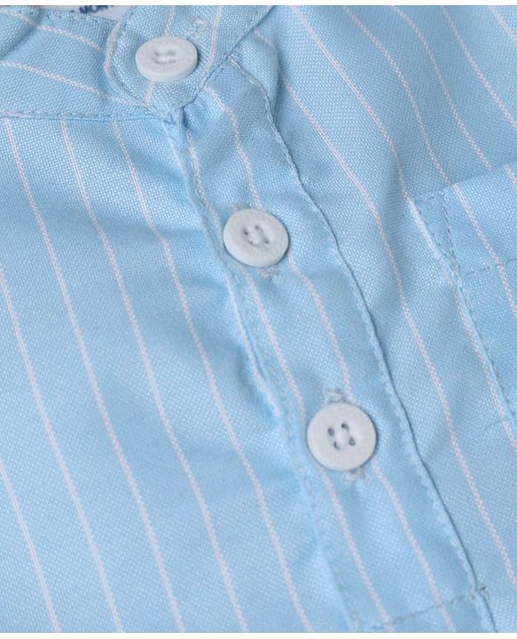 Babyhug Woven Half Sleeves Shirt and Shorts Set With Striped Print - Blue & White