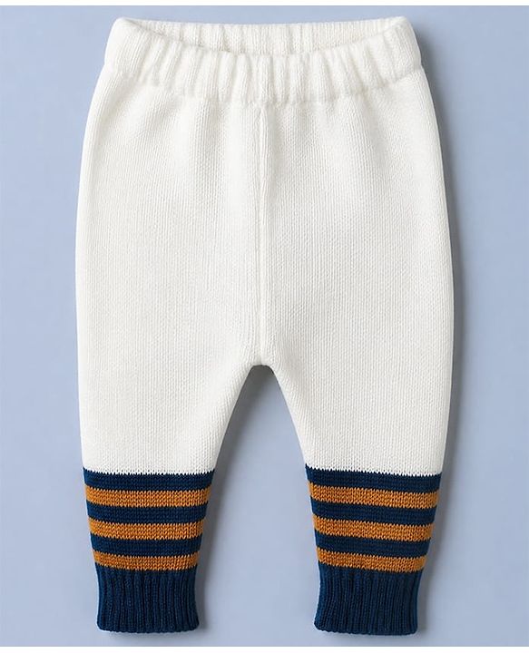 Babyhug Knit Sweater Set with Full Sleeves and Stripes Design in Royal Blue