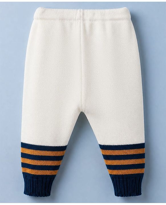 Babyhug Knit Sweater Set with Full Sleeves and Stripes Design in Royal Blue