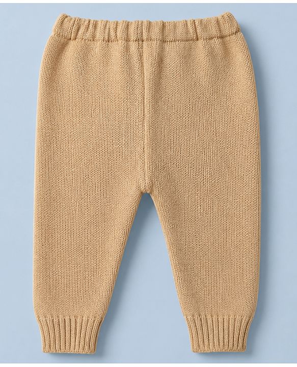 Babyhug Cable Knit Full Sleeves Sweater Set With Beanie Cap - Beige
