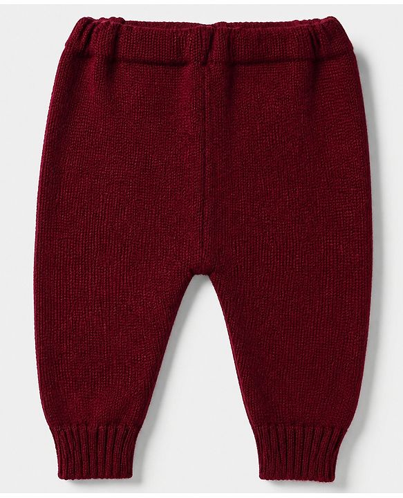 Babyhug Cable Knit Full Sleeves Sweater Set With Beanie Cap - Maroon
