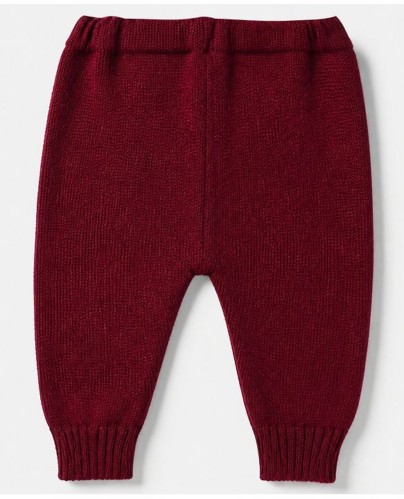 Babyhug Cable Knit Full Sleeves Sweater Set With Beanie Cap - Maroon