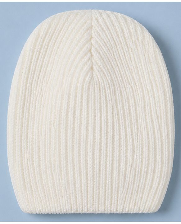 Babyhug Knit Solid Sweater Set in White