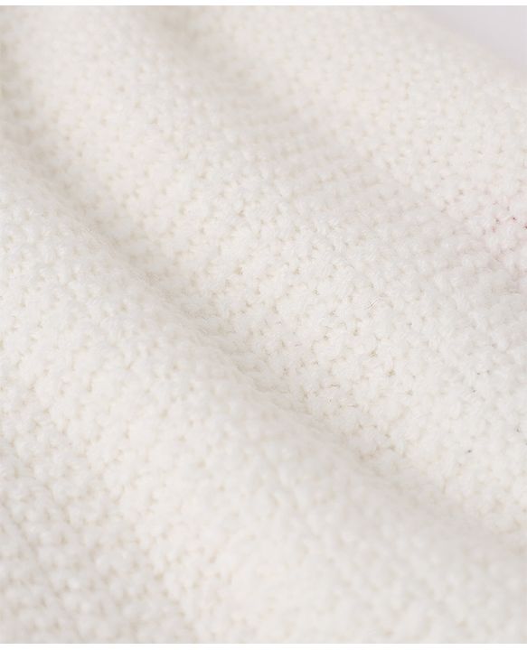 Babyhug Knit Solid Sweater Set in White