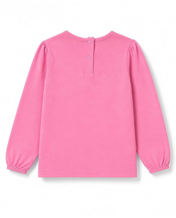 Babyhug 100% Cotton Knit Shrug Top with Full Sleeves and Floral Print - Pink