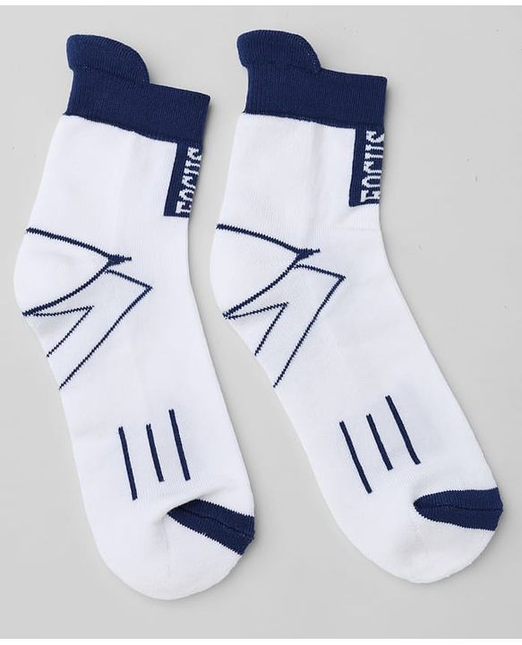 Pine Kids Cotton Knit Ankle Length Socks With Geometric Print Pack of 3 - Navy Blue & Yellow