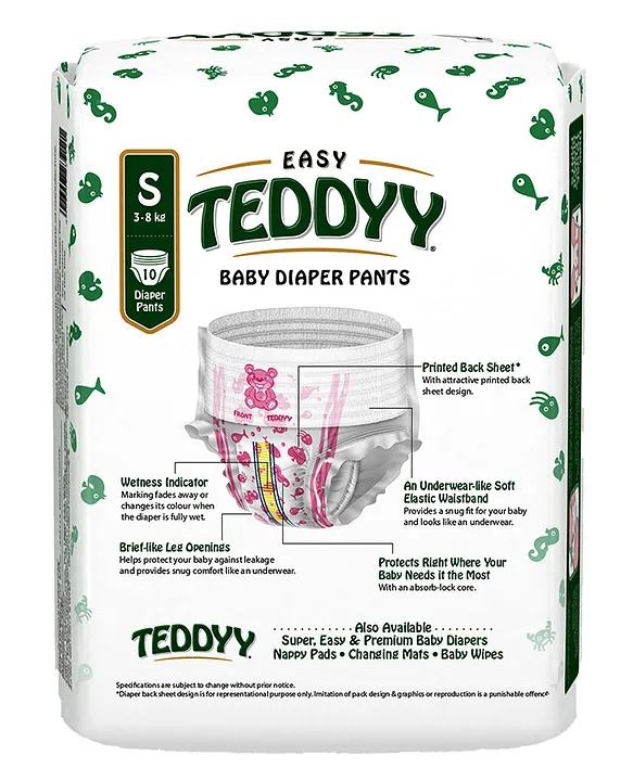 Medium Easy Teddyy Baby Non Woven Diapers, Age Group: 3-12 Months at Rs  450/pack in Pune