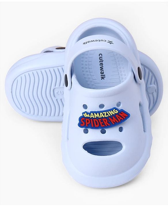 Cute Walk by Babyhug Marvel Clogs with Spider-Man Applique - Blue