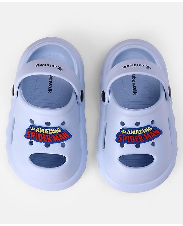 Cute Walk by Babyhug Marvel Clogs with Spider-Man Applique - Blue