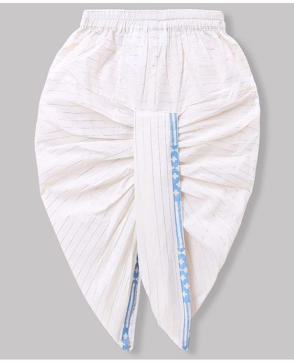 Babyhug Woven Full Sleeves Printed Kurta & Dhoti Set - Blue