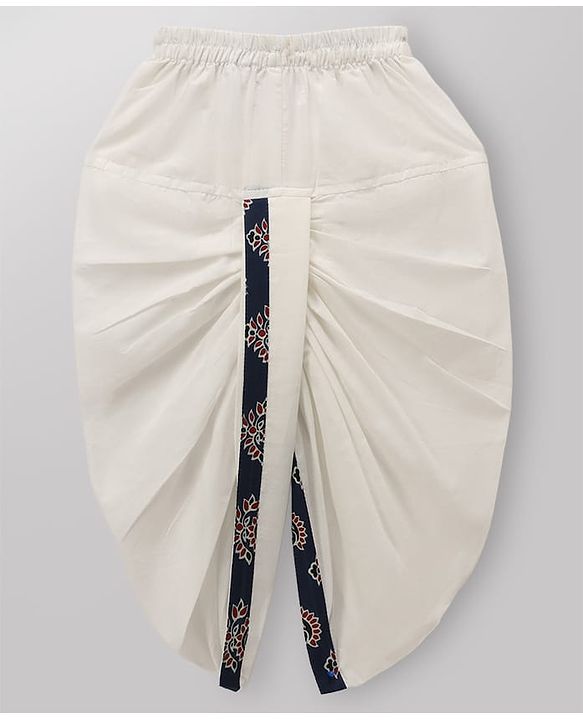 Babyhug 100% Cotton Cambric Woven Full Sleeves Printed Kurta & Dhoti Set - Navy Blue