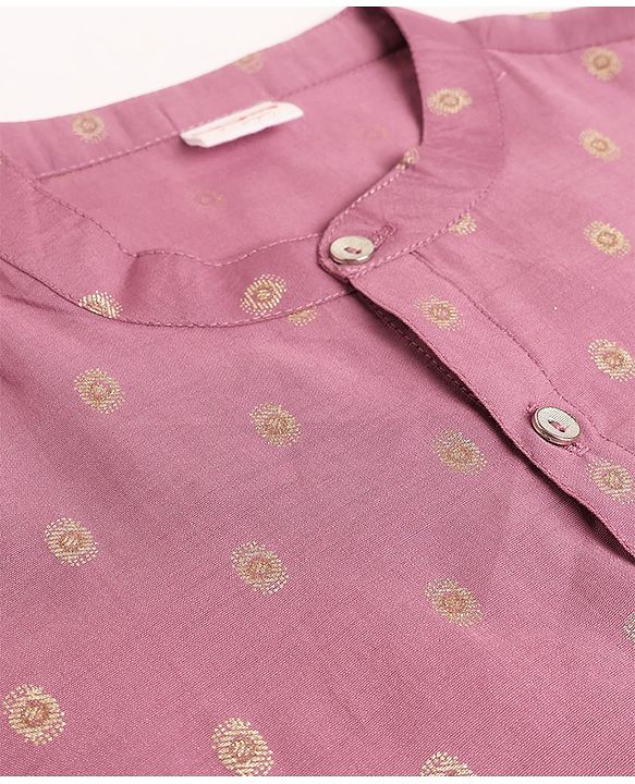 Babyhug Woven Blend Full Sleeves Embroidered Dhoti & Kurta Set - Purple