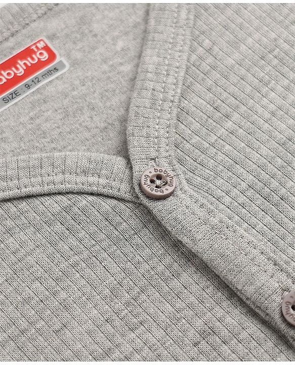 Babyhug Cotton Knit Full Sleeves Solid Thermal Inner Wear- Grey
