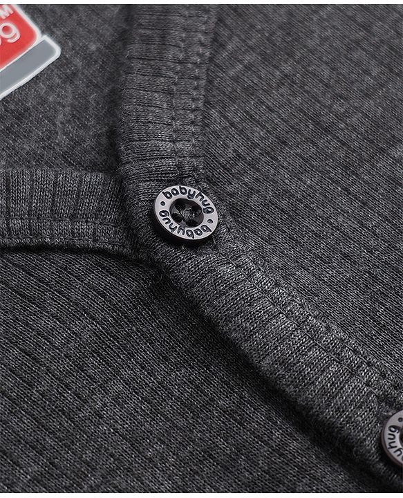 Babyhug Cotton Knit Full Sleeves Solid Thermal Inner Wear- Charcoal Grey