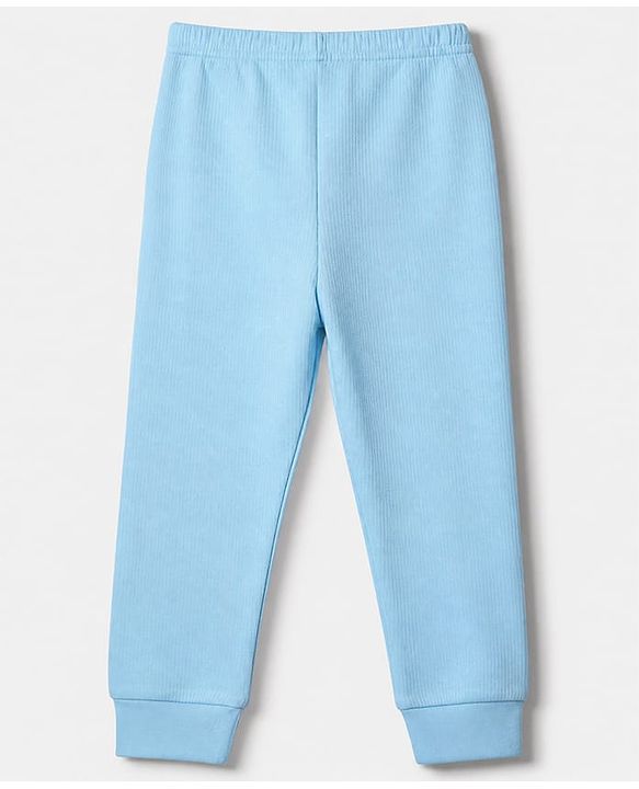 Babyhug Cotton Knit Full Sleeves Solid Thermal Set - Blue